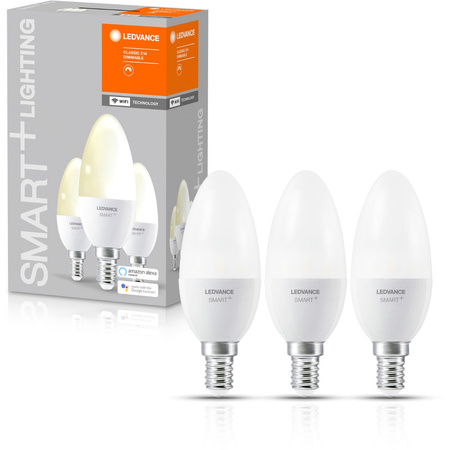 3x LED Lampen E14 B35 5W 470lm 2700K Warm LEDVANCE SMART+ WiFi Dimmbar