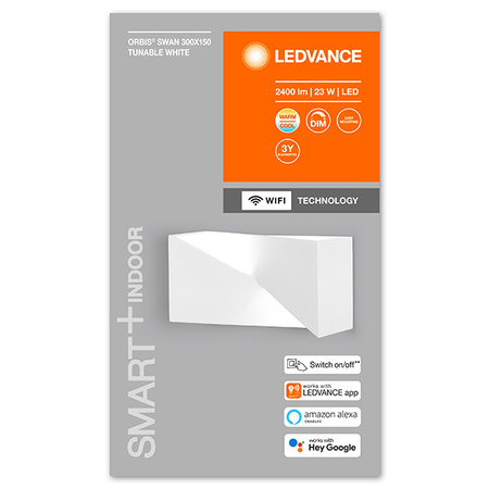 SMART+ WIFI Wandleuchte Smarte Wandleuchte 23W ORBIS SWAN 30 cmx15 cm WEISS LEDVANCE