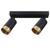 Wand- &amp; Deckenstrahler 2x GU10 Schwarz Gold ARRAS Sanico Goldlux