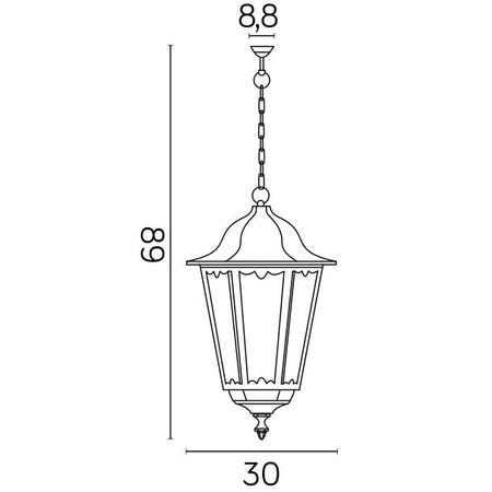 Outdoor-Hänge-LED-Gartenlampe Retro Maxi K 1018/1/BD E27 Su-Ma