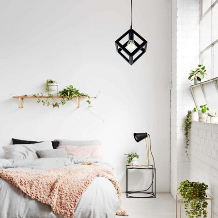 Pendelleuchte mit 1x E27-Sockeln, Hängelampe Geometrisch Quadrat TALUS LUMILED