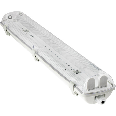 Hermetische Feuchtraumleuchte LED 2x T8, G13 Leuchte IP65 60cm+LED-Leuchtstofflampen 9W 6500K LUMILED
