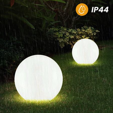 Solar-LED-Lampe, Solar Gartenleuchte IP44 6500K 30cm Kugelleuchte Weiße ATRIS LUMILED