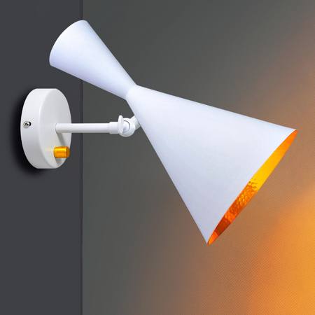 Wandlampenreflektor für LED E27 MODERN W306-C Weiß und Gold - GOLDLUX (Polux)