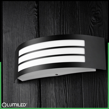 Wandleuchte Außen E27, Garten-Wandleuchte IP44 Schwarz FREESIA LUMILED