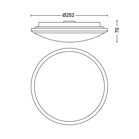 Plafond LED-Deckenleuchte CAVANAL 12W 2700K 25cm Dimmbar PHILIPS