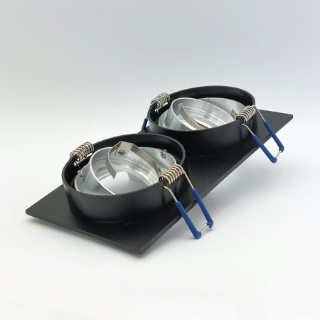 Flush-mounted GU10 Halogen-Einbaustrahler Schwarz Double Kobi