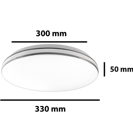Runde LED-Deckenleuchte KIRO 18W 4000K 33cm IP44