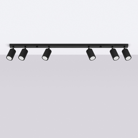 Tuba Spot Decke Reflektor Lampe 6x GU10 Schwarz Carbon Deep Space SL.1585 Sollux