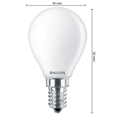 LED Lampen E14 BALL 4,3W = 40W 470lm 2700K Warm PHILIPS