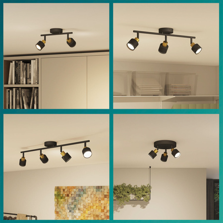 Wandleuchte für Deckenmontage GU10 LED Schwarz-Kupfer Niall Philips