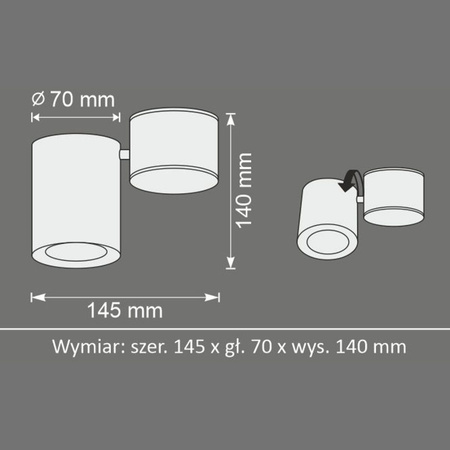 HOBRO GU10 Aufbau-Deckenleuchte Tube Spot beweglich weiß GOLDLUX (Polux)