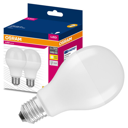 2x LED Lampen E27 A60 19W = 150W 2452lm 3000K Wärme 200° OSRAM VALUE