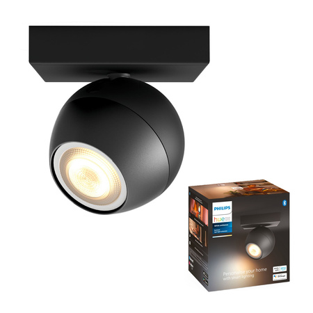 Spot Buckram LED Wandleuchte Schwarz 5W CCT PHILIPS HUE Bluetooth