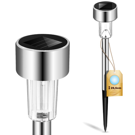 LED Solar-Gartenleuchte satiniert INOX / CHROME