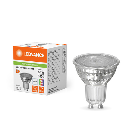 LED Lampen PAR16 GU10 4.5W = 50W 350lm 4000K Neutralweiß 36° DIMMABLE LEDVANCE