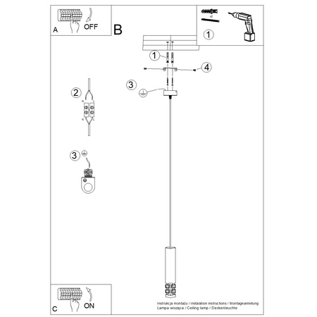 GU10 Weiß LIRO Ocean Green Pendel-Deckenleuchte SL.1691 Sollux