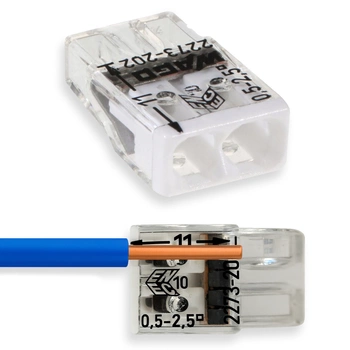 WAGO 2273-202 Schnellanschluss-Installationsverbinder für DRAHT 2x0,5-2,5 mm