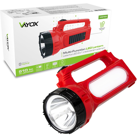 Wiederaufladbare 2-in-1-Taschenlampe 400 lm Seitenlicht und Solaraufladung VA0123 VAYOX