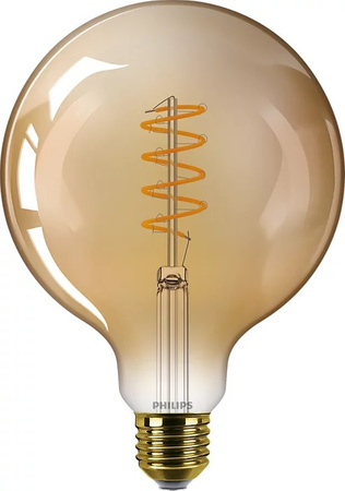 Globe E27 G120 LED Lampen 7,3 W = 50 W, 640 lm, 2200 K, warmes Filament, bernsteinfarben, PHILIPS, dimmbar