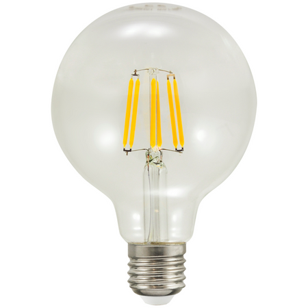 E27 G95 LED Leuchtmittel 7,5W = 75W 1055lm 3000K Warm 360° GOLDLUX Filament (Polux)