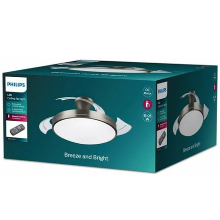 LED-Deckenleuchte Plafond mit Ventilator ATLAS 28W + 35W CCT + Fernbedienung Satin PHILIPS