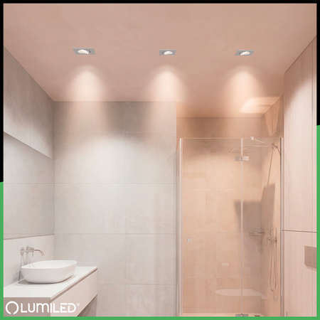 Einbaustrahler GU10, MR16 Einbauspot HALOGEN Quadrat beweglich Weiß VENTUS LUMILED