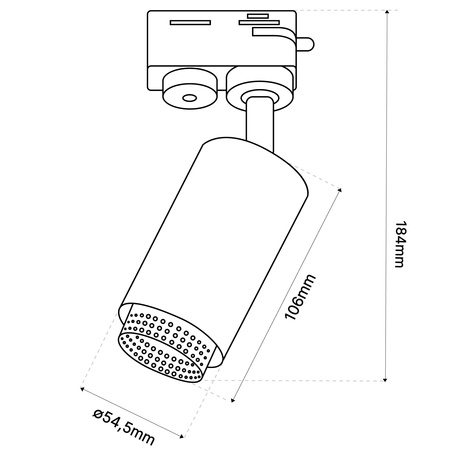 GU10 Sammelschienen-Reflektor Schwarz ELIGIS Einphasen-Sammelschienenleuchte LUMILED