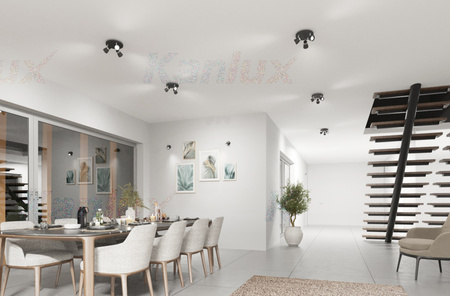 ENALI 3xGU10 schwarze Kanlux Deckenleuchte