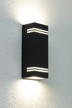 Gartenleuchte NELA Elevation Wandleuchte 2xGU10 IP44 Oben Unten Schwarz