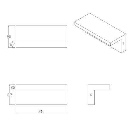 Außenwandleuchte Fassadenleuchte LED 4000K Rectangle Schwarz