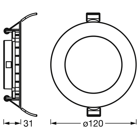 Set mit 3 LED-Einbauleuchten 8W 550lm 3000K warmes Downlight 12 cm LED-SPOT LEDVANCE