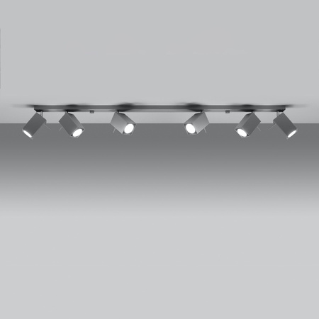 MERIDA Deckenleuchte 6xGU10 Reflektor Halogen Leuchte Beweglich 118cm Grau SOLLUX