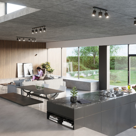 Anbauleuchte MERIDA 3 3xGU10 Reflektor Halogen Beweglich Minimalistisch Schwarz SOLLUX