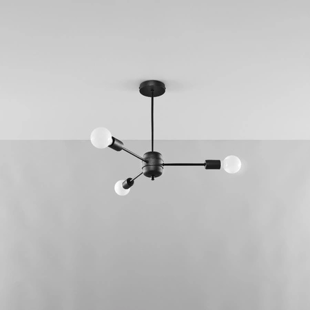 LED-Pendelleuchte LANGO 3xE27 Kronleuchter Schwarz SOLLUX