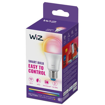 LED-Lampe E27 A60 12,5W = 100W 1521lm 2200-6500K RGB + TW Smart SMART WiFi Bluetooth App WiZ