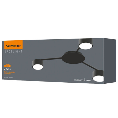 Kronleuchter Deckenleuchte 3x GX53 LED Schwarz Modern Videx