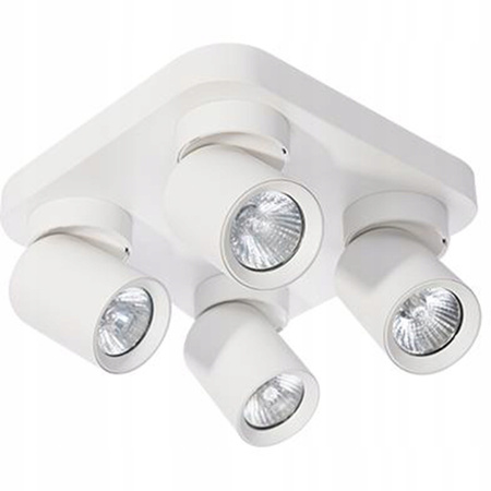 TIMO Decken-/Wandleuchte Wandleuchte Reflektor bewegliche Halogenleuchte 4 xGU10 weißes quadratisches LVT