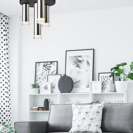 DIEGO Deckenleuchte 4xE27 Schwarz Chrom LM-4.124/B Lamkur