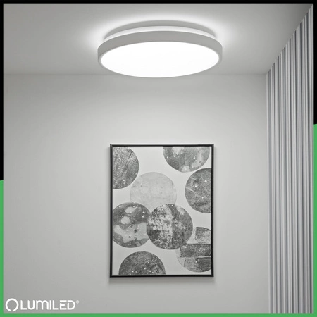 LED-Deckenleuchte Aufbaumontage 24W 4000K CELIS Rund IP44 Weiß Ring ALS LUMILED