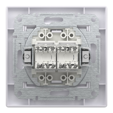 Computersteckdose 2x RJ45 Kat. 6 UTP mit Rahmen weiß SCHNEIDER ASFORA