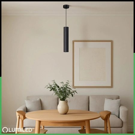 Hängelampe 29cm Reflektor GU10 LED SOPLO Schwarz LUMILED