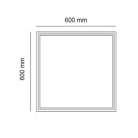 Aufbaurahmen für LED-Panel 60 x 60 cm Schwarz ECOLIGHT