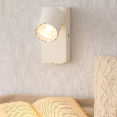 Wand Wandmontage Aufputz Leselampe GU10 USB Weiß Matt Timo Masterled