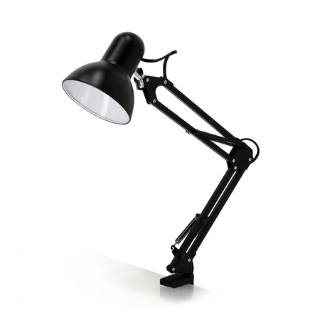 Schreibtischlampe Tisch E27 Verstellbar Stehend Anschraubbar Schwarz Kobi