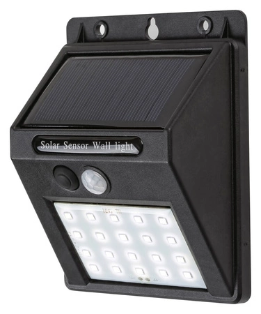 Garten-LED-Solar-Wandleuchte OSTRAVA 1,3W 4000K IP44 mit Bewegungssensor Schwarz RABALUX