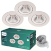3x LED SPARKLE 5.5W 2700K dimmbare LED-Einbauleuchte Rund weiß PHILIPS