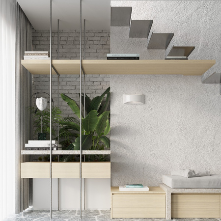 LED-Wandleuchte VIXEN G9Wandleuchte halbkreisförmig lackiert weiß glänzend SOLLUX