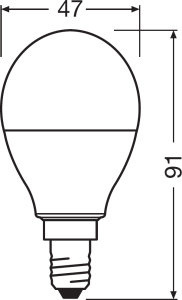 LED-Lampe E14 P45 5,5W = 40W 470lm RGBW 200° OSRAM Star + Pilot