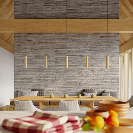 LINO LED Pendel-Deckenleuchte 2xGU10 Naturholz SOLLUX